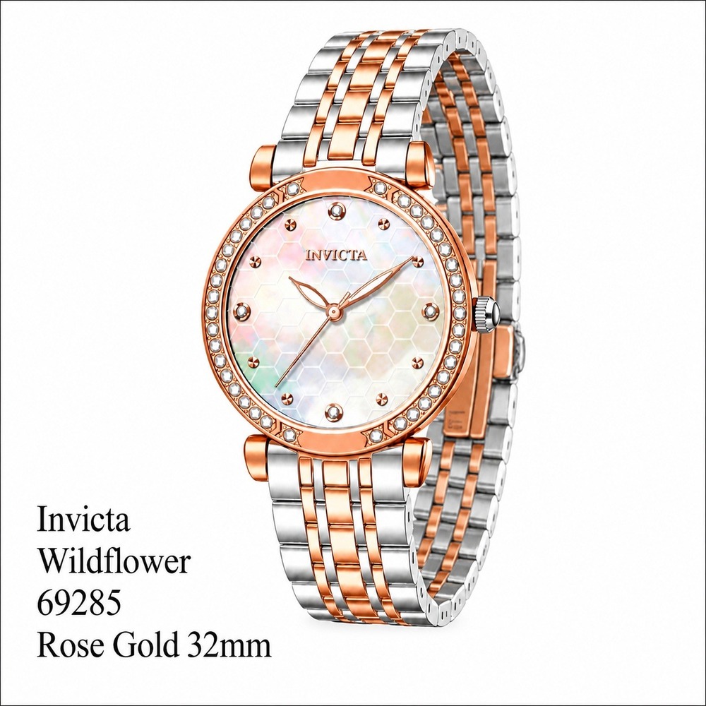 NEW Invicta Wildflower Women's Watch - 32mm, Rose Gold, Steel (69285) #0491